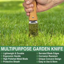 Grampa's Garden Knife - Versatile 7" Hori Hori Garden Knife With Straight & Serrated Steel Blade. Heavy-Duty Garden Hand Tool For Weeding, Digging or Planting. Includes Protective Leather Sheath.…